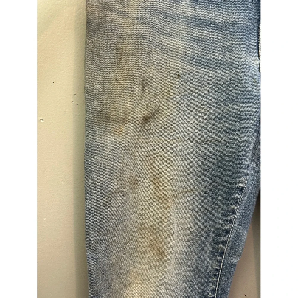 American Eagle Jeans Mens 33x32 Blue Original Straight‎ Thrashed Stretch Denim